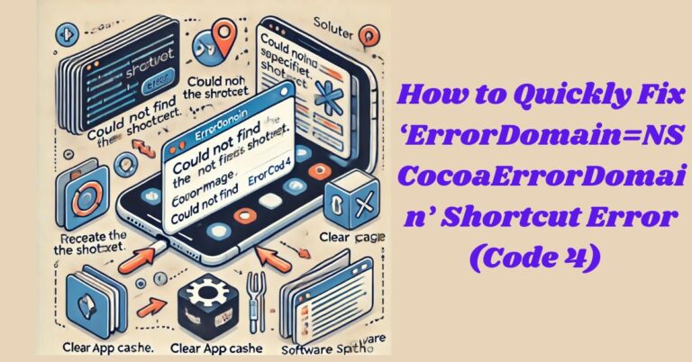 How to Fix “ErrorDomain=NSCocoaErrorDomain&ErrorMessage=Could Not Find the Specified Shortcut.&ErrorCode=4”